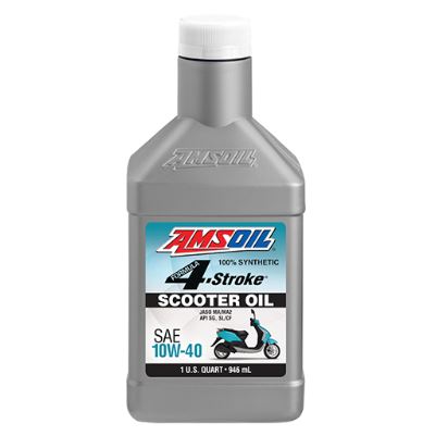 AMSOIL Formula 4-Stroke 10W-40 Synthetic Scooter Oil.